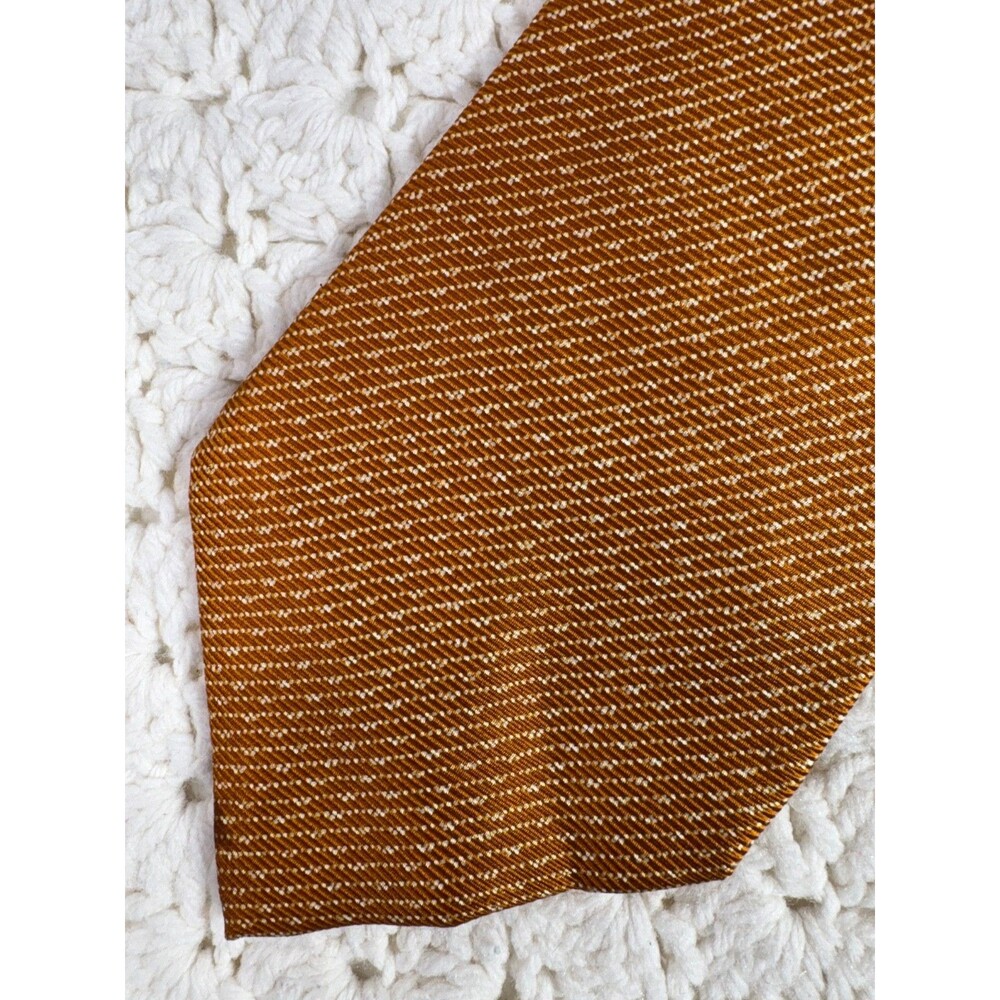 Dunhill Vintage Men's Silk Wide Tie Geometric Orange 3.75" x 60" EUC Italy